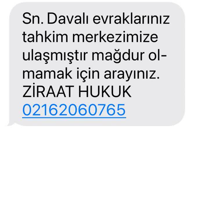 Sahte Hukuk Bürosu Mesajı Mağduriyeti