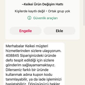 Keikei Sipariş İptali Ve Hizmet Eksikliği