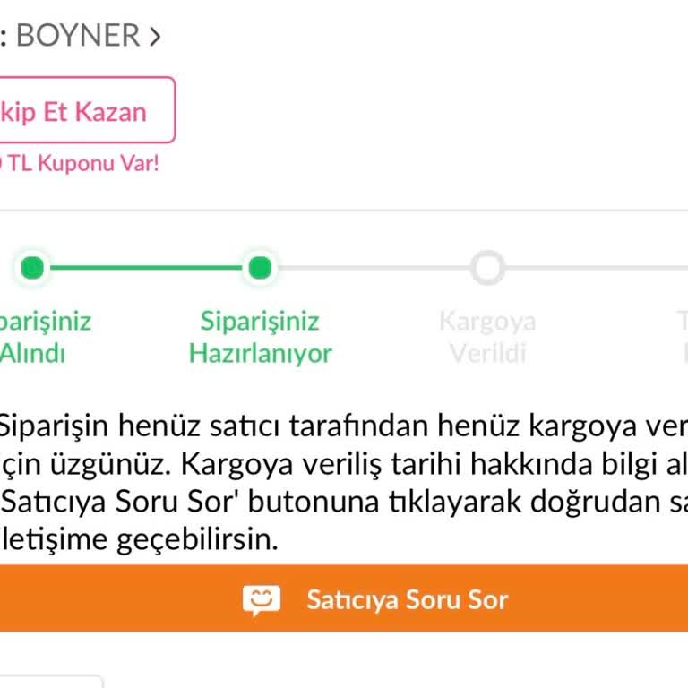 Boyner'den Alınan Ürün Hala Kargoya Verilmedi Cevap Yok