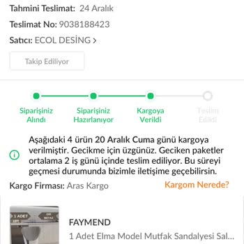 Kargo Ve Satıcı Arasında Kaybolan Sandalye