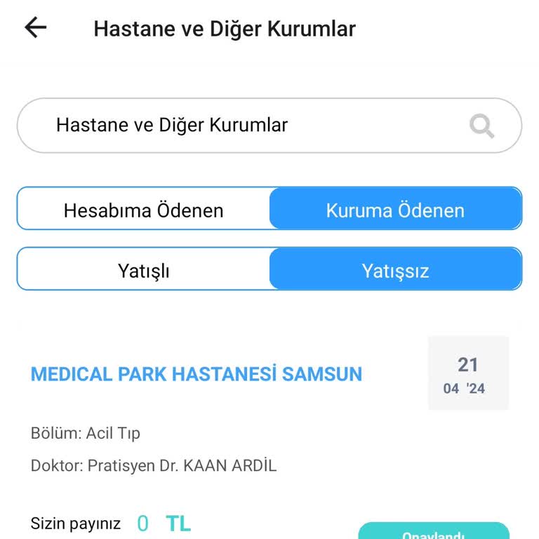 Samsun Medical Park'ta Şaşırtıcı Serum Ücreti