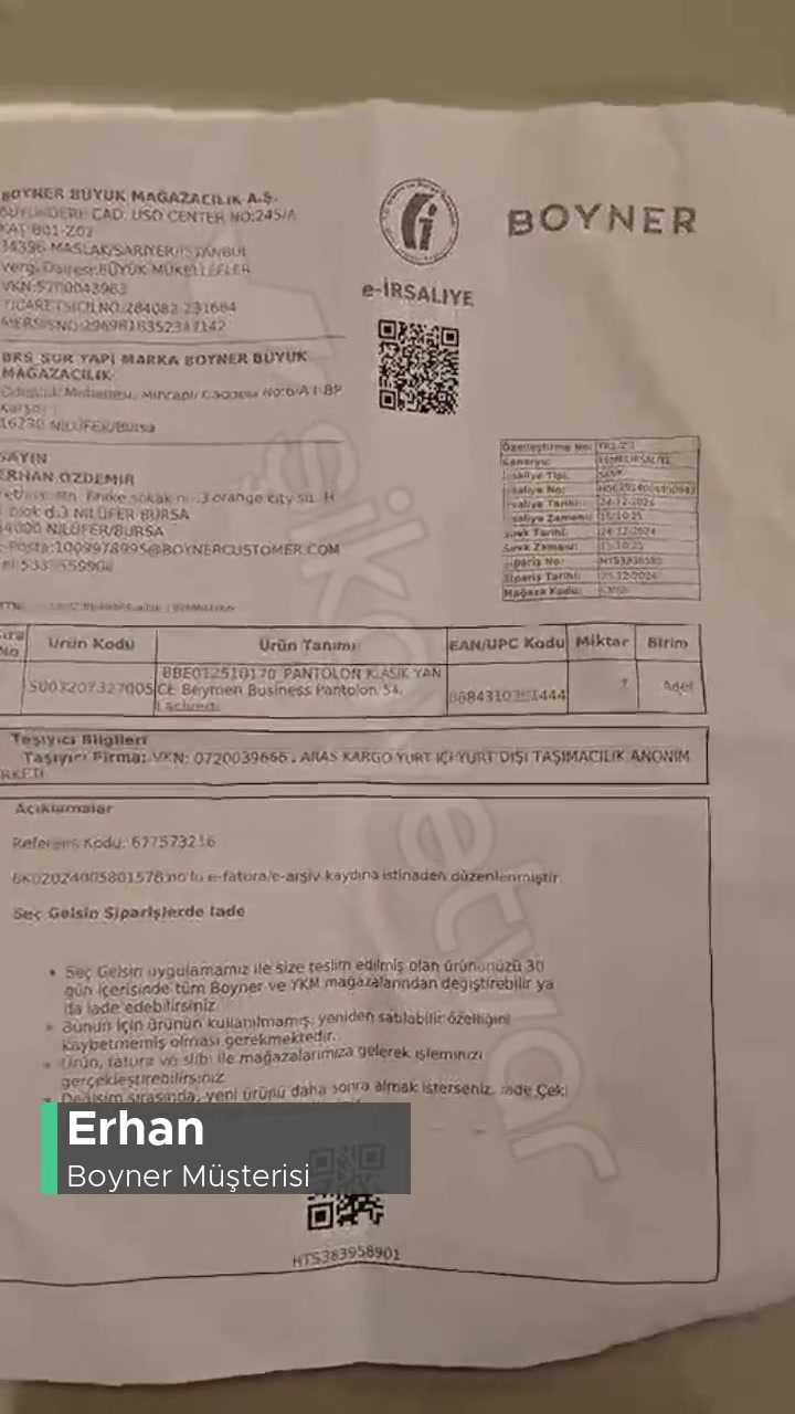 Boyner Yaşadığım Bu Durumun Telafi Edilmesini İstiyorum! videonun kapak resmi