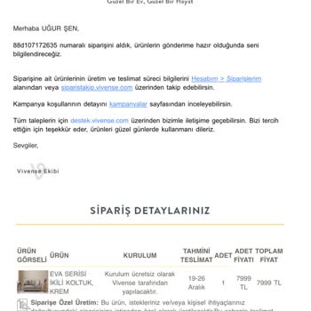 Vivense Showroom Teslimat Gecikmesi Ve İletişim Sorunları