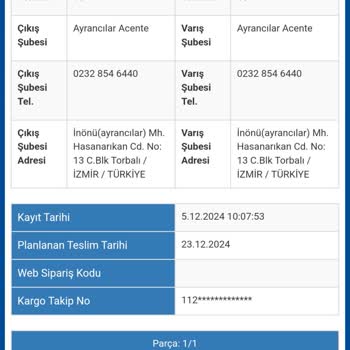 Bilgim Dışında İade Edilen Kargo İçin Şube Tepkisi