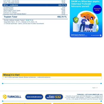 Yurt Dışında Kullanılmayan Hatta Yüksek Fatura Şoku