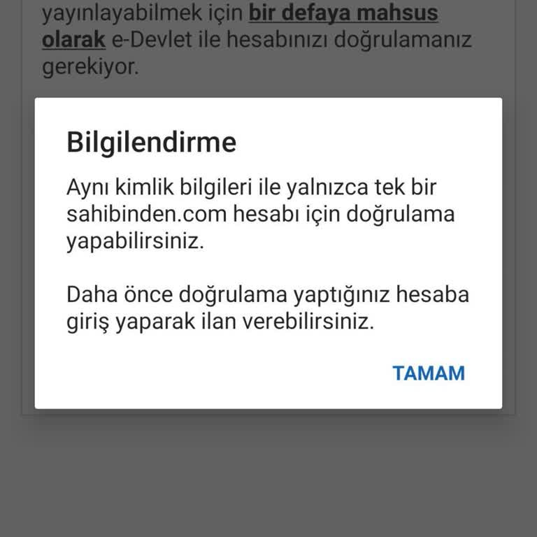 E-Devlet Doğrulama Sorunu Ve İlan Engeli