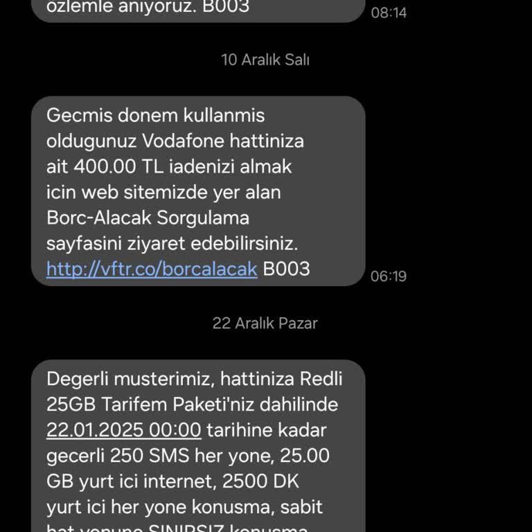 Vodafone'dan İade Edilmeyen Bakiye Sorunu