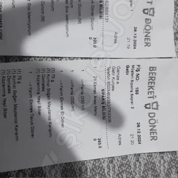 Bereket Döner Sipariş Yanlışlığı Başkasının Siparişi Bana Geldi!