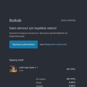 Lego Çiçek Siparişim Nerede?