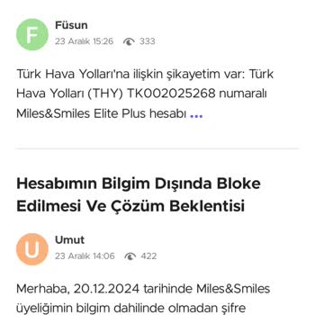 Miles&Smiles Hesabımda Güvenlik Sorunu