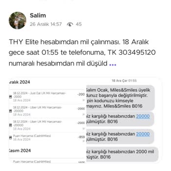 Miles&Smiles Hesabımda Güvenlik Sorunu