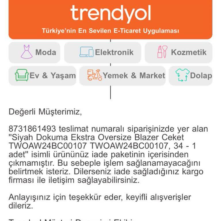 Trendyol Express Kayıp Ürün Ve İade Sorunu