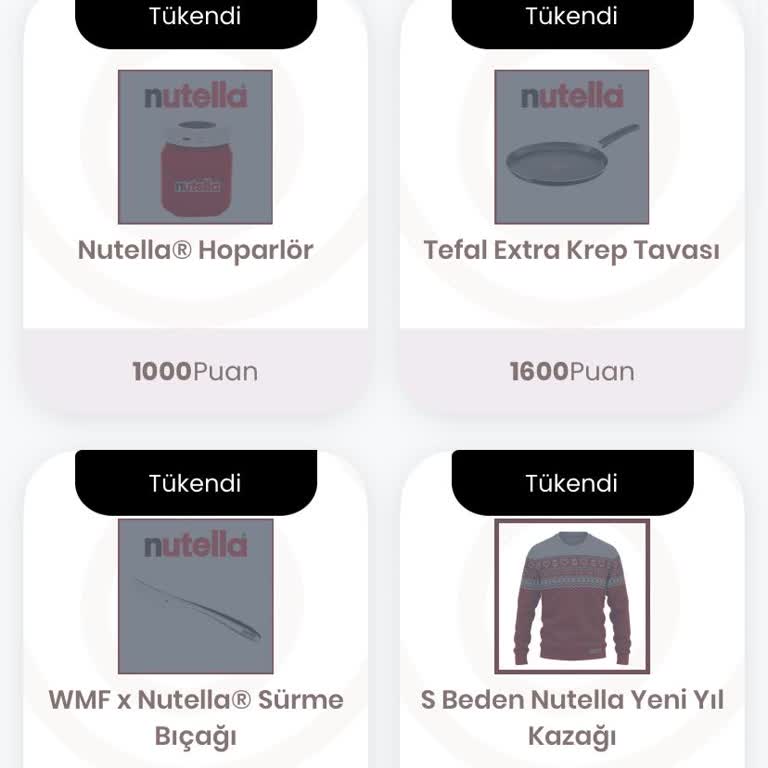 Nutella Puanlarıyla Hediye Alamama Sorunu