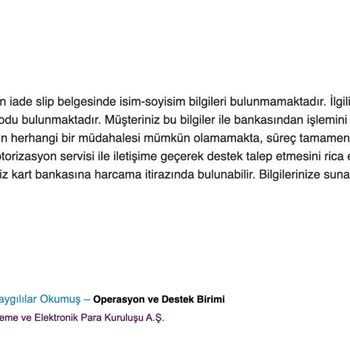 İade Sürecinde Ciddi Aksaklık Ve Müşteri Güveni Kaybı