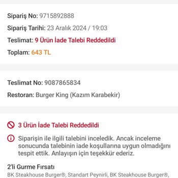 Yanlış Ve Eksik Siparişler, İade Sorunları Ve Soğuk Ürünler