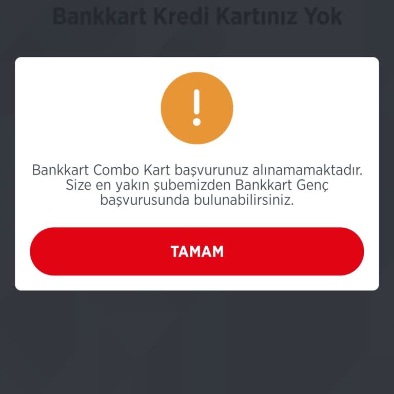 Ziraat Mobilde Bankkart Combo Başvuru Sorunu