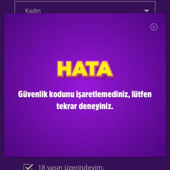 Gratis Çekilişine Katılımda Güvenlik Kodu Sorunu
