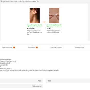 Altın Küpe İadesinde Mağduriyet: Yanıltıcı Ürün Bilgilendirmesi