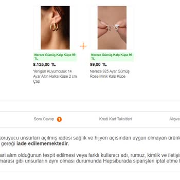 Altın Küpe İadesinde Mağduriyet: Yanıltıcı Ürün Bilgilendirmesi