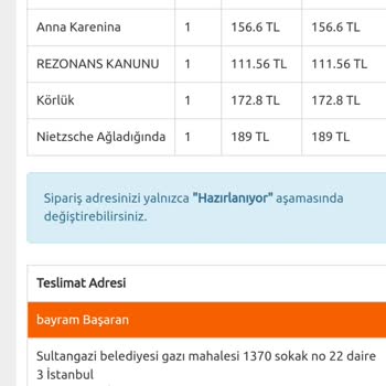 Kitaplarım İki Haftadır Ulaşmadı