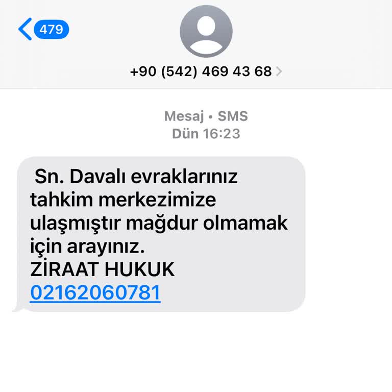 Sahte Hukuk Mesajıyla Gelen Tehdit