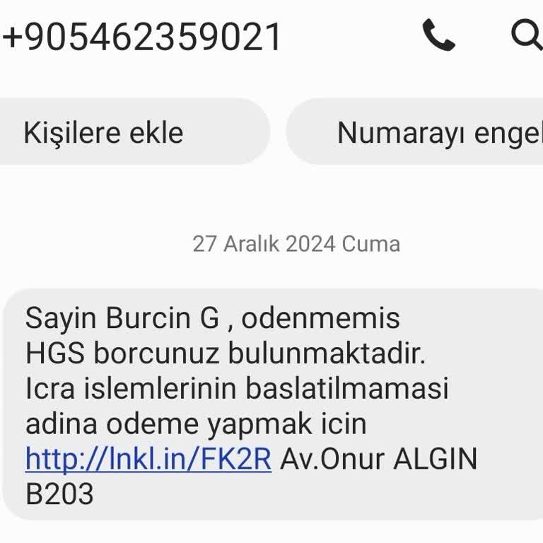 HGS Borcu Ve Kimlik Güvenliği Tehlikesi