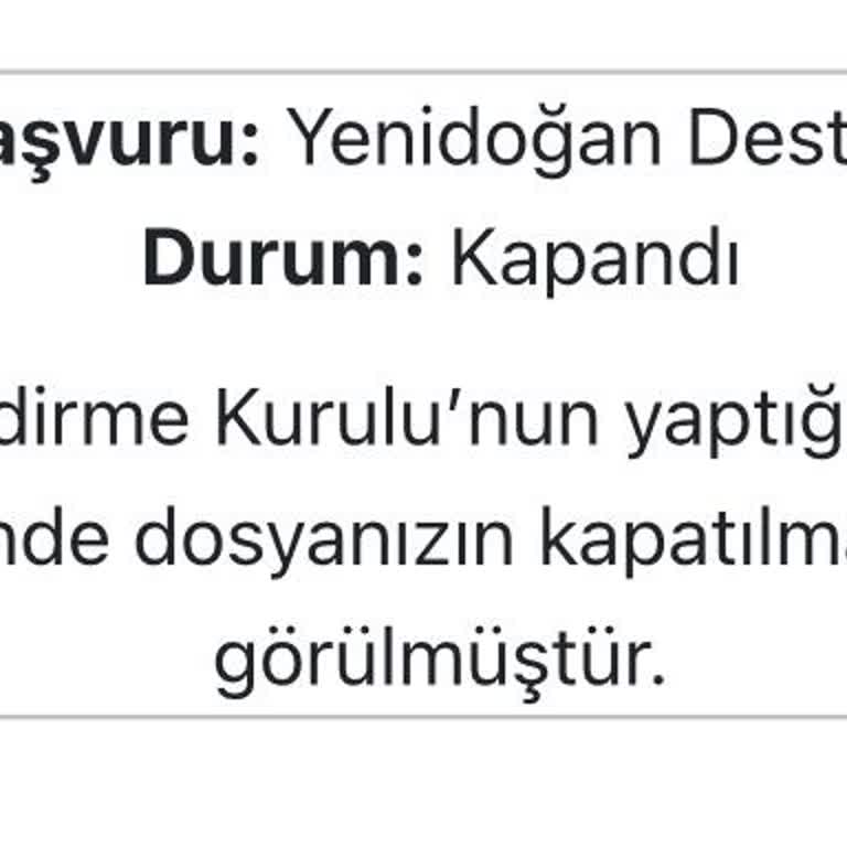 Yenidoğan Paketi Başvurum Neden Reddedildi?