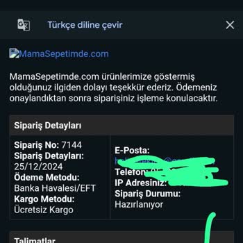 Sipariş Sonrası Engelleme Şoku