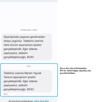 Yemeksepeti Uygulamasında Sahte Sipariş Ve İletişim Sorunları
