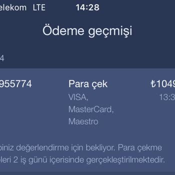 Para Çekim Talebinde Gecikme