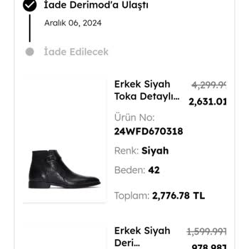 Derimod Online Alışverişte İade Sorunu