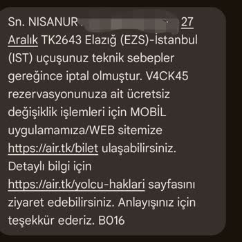 Teknik Arıza Mağduriyeti: Uçuş İptali Ve Eksik İade