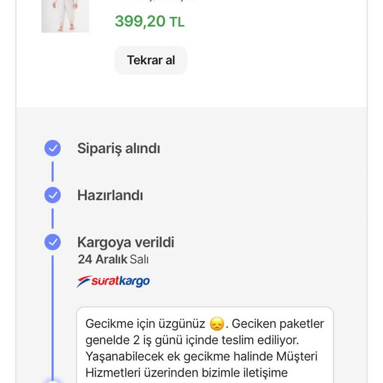 Evdeyim Ama Kargom Nerede Sürat Kargo?