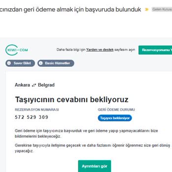 Kiwi Ve Air Serbia Arasında Kalan İptal Edilmiş Uçuş Ve Geri Ödeme Sorunu