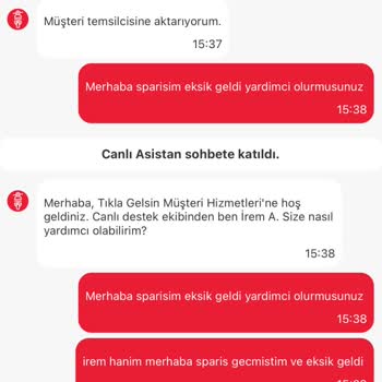 Eksik Sipariş Ve İletişim Sorunları