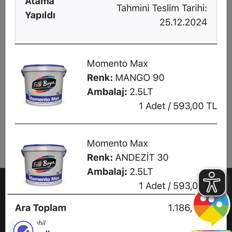 Boya Siparişim Teslim Edilmedi Ve İptal Edilemiyor