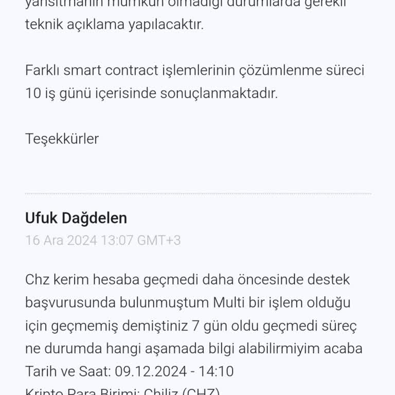 Kripto Para Transferinde Yaşanan Sorun Ve Gecikme