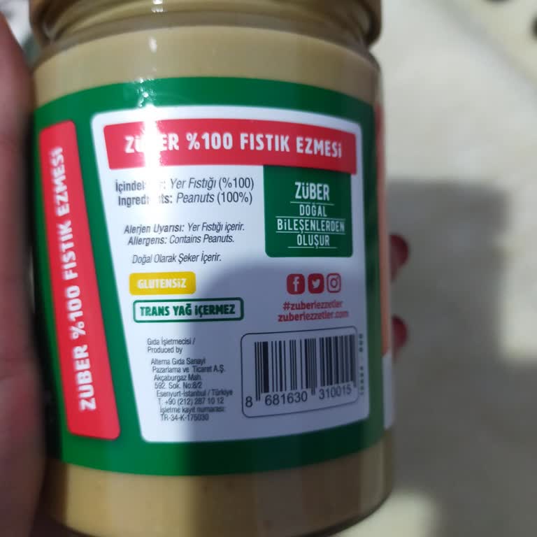 Züber Fıstık Ezmesi Kalite Sorunu