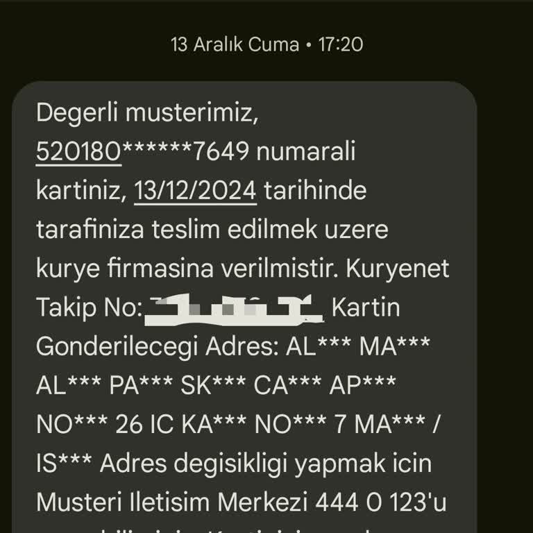 Kredi Kartı Teslimatında Gecikme Sorunu