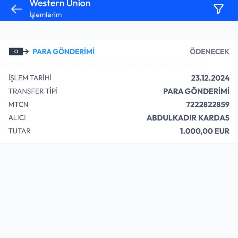 Yanlış Alıcı Bilgisi Nedeniyle İade Edilmeyen Para