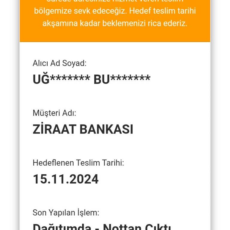 Ziraat Kartımın Uzun Süredir Teslim Edilmemesi Ve AGT Kargo Sorunu