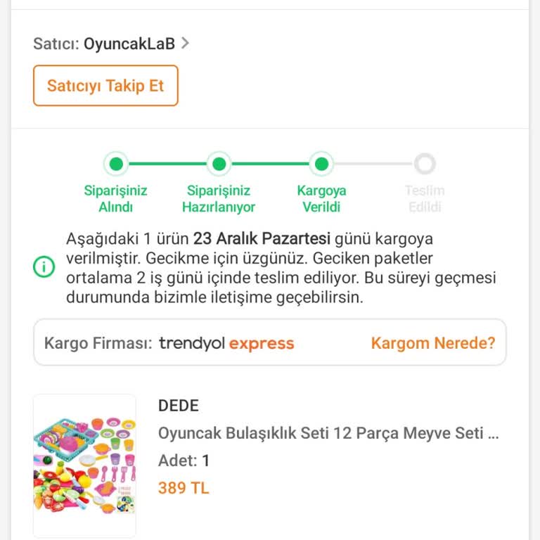 Trendyol'dan Kayıp Kargo Ve Yetersiz Müşteri Hizmetleri
