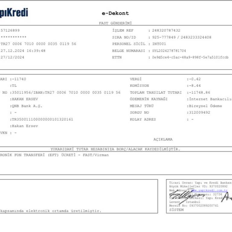 Yapı Kredi'nin Ücretsiz EFT Sözüne Uymaması