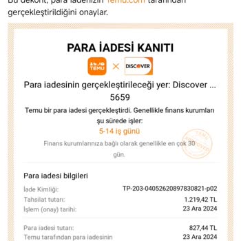 Temu'dan İade Edilmeyen Para Sorunu