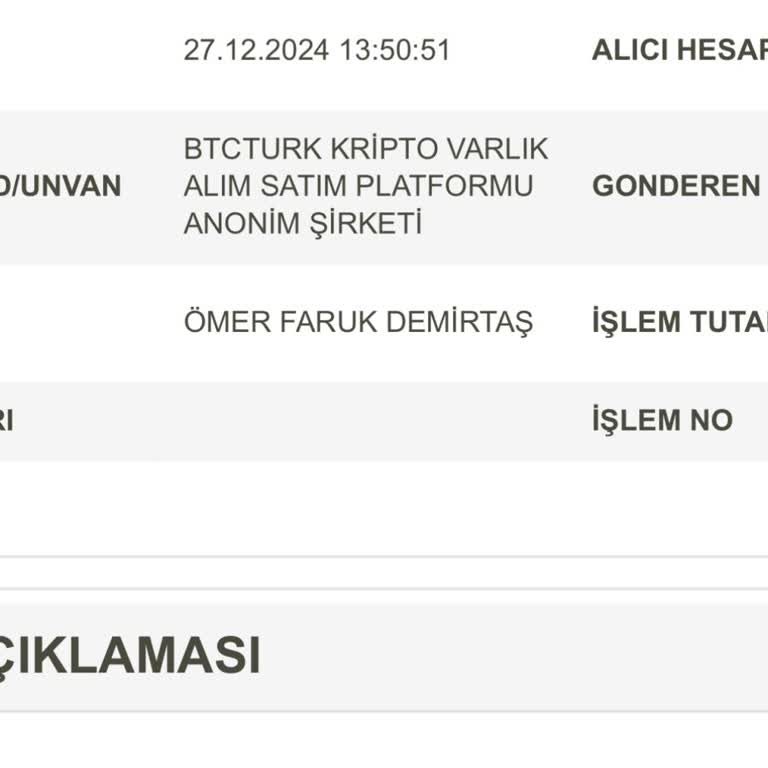 BTC Türk Hesabına Geçmeyen Para Transferi Sorunu
