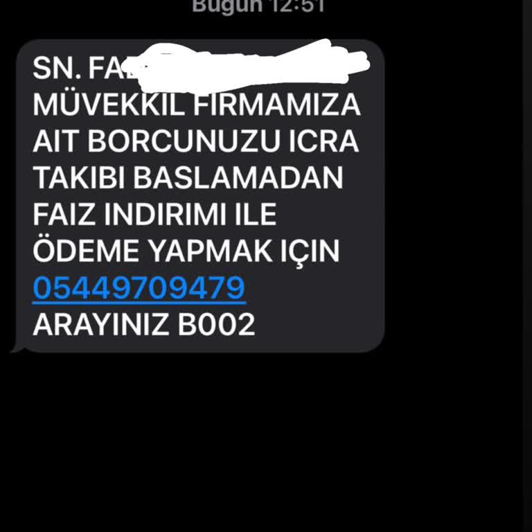 Yanıltıcı Hukuk Bürosu Mesajı