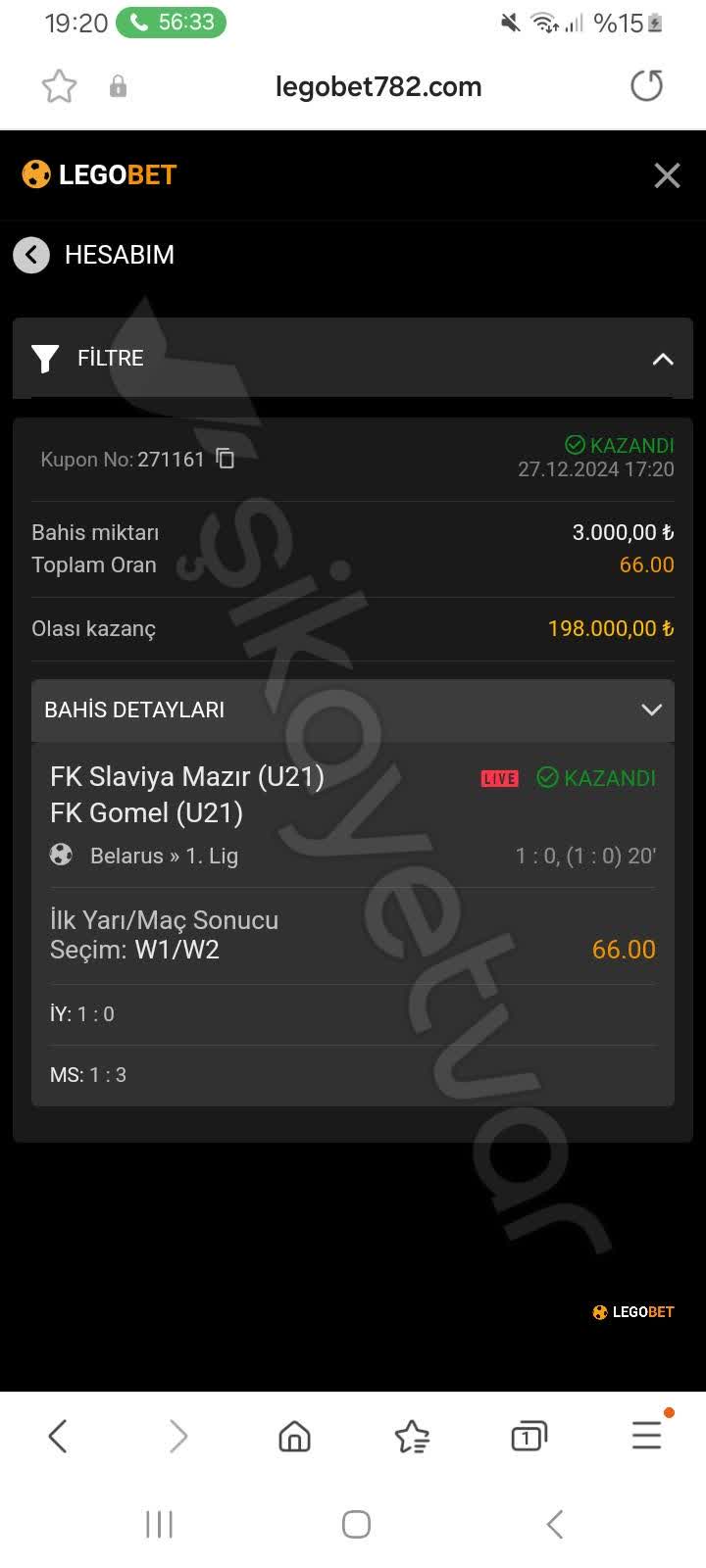 Legobet Kazandı Oluyor Fakat Parayı Çekemiyorum - Şikayetvar