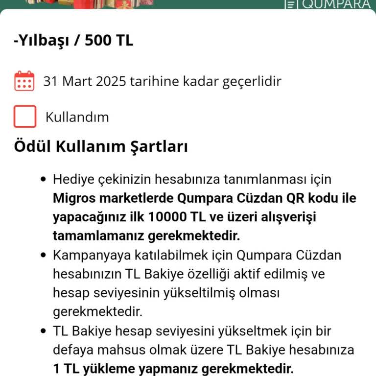 Yılbaşı Kampanyasında Kullanılamayan Migros Çeki
