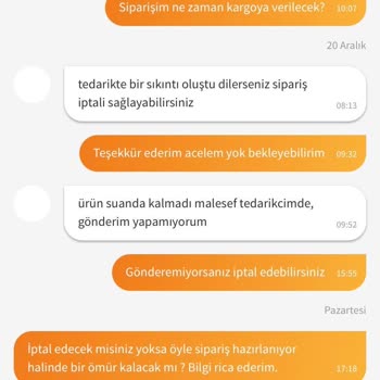 Tedarik Edilemeyen Ürün Ve İptal Sorunu