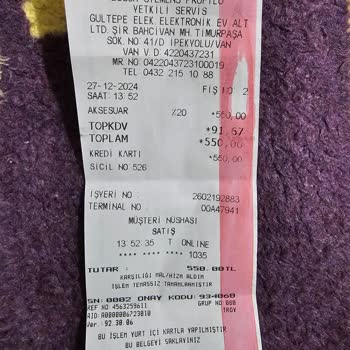 Garanti Kapsamında Ücret Talebi Ve Yetersiz Servis